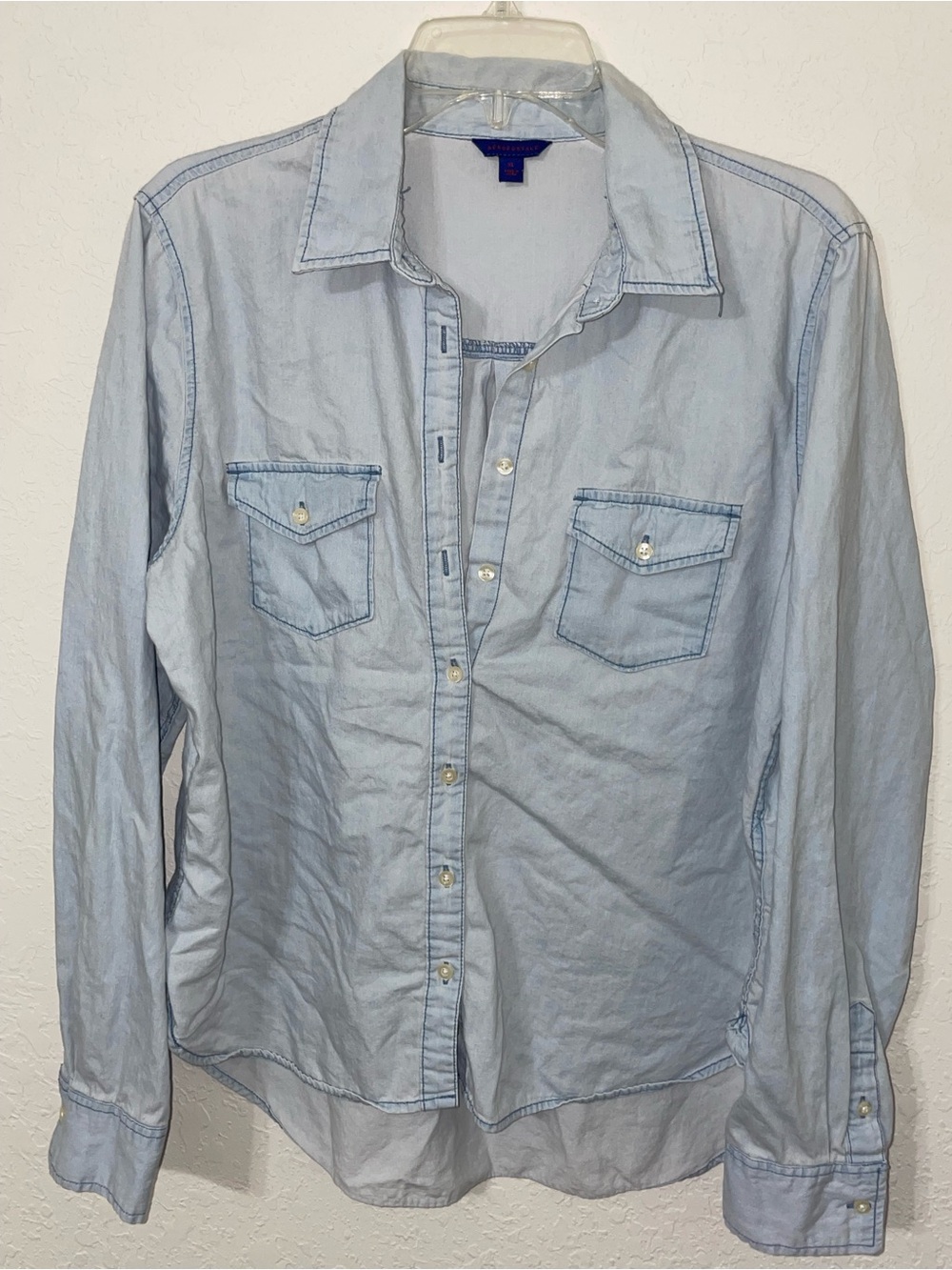 Aeropostale Light Blue Women's Chambray Button-Down Shirt